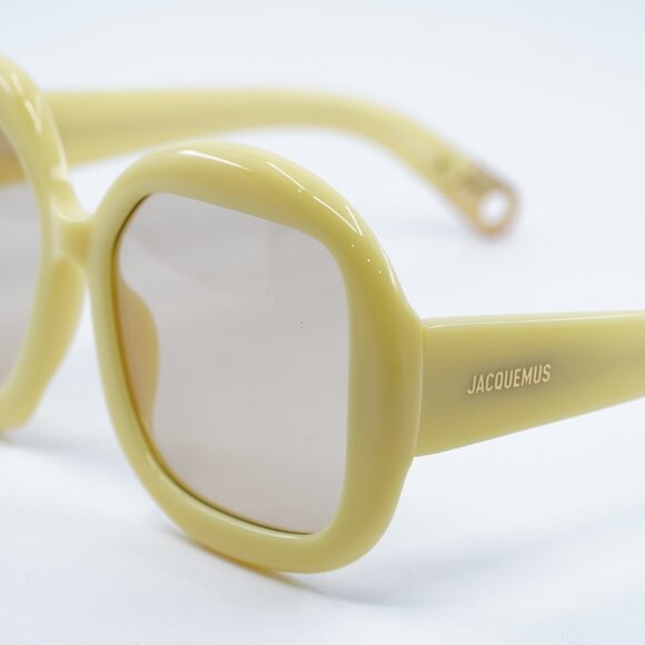 Jacquemus CARRE ROND JAC/10 C3 Sunglasses Yellow Geometric Frame, Yellow Lenses - Picture 2 of 13